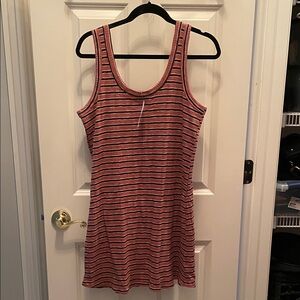 American Eagle Outfitters Pink and Black Striped Tank Dress